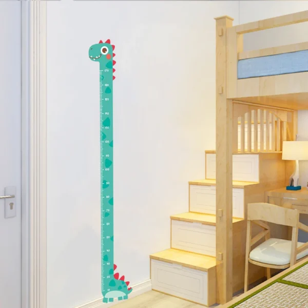 Cute Cartoon Height Sticker Unicorn Dinosaur Giraffe Wall Height Measuring Ruler Stickers For Kids Room Kindergarten Decor 2